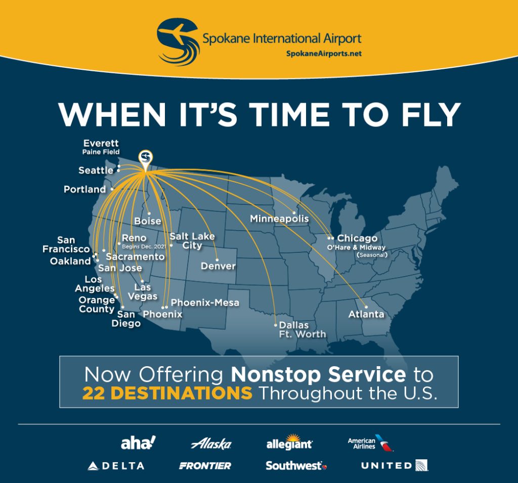 Spokane Airport Connection Map